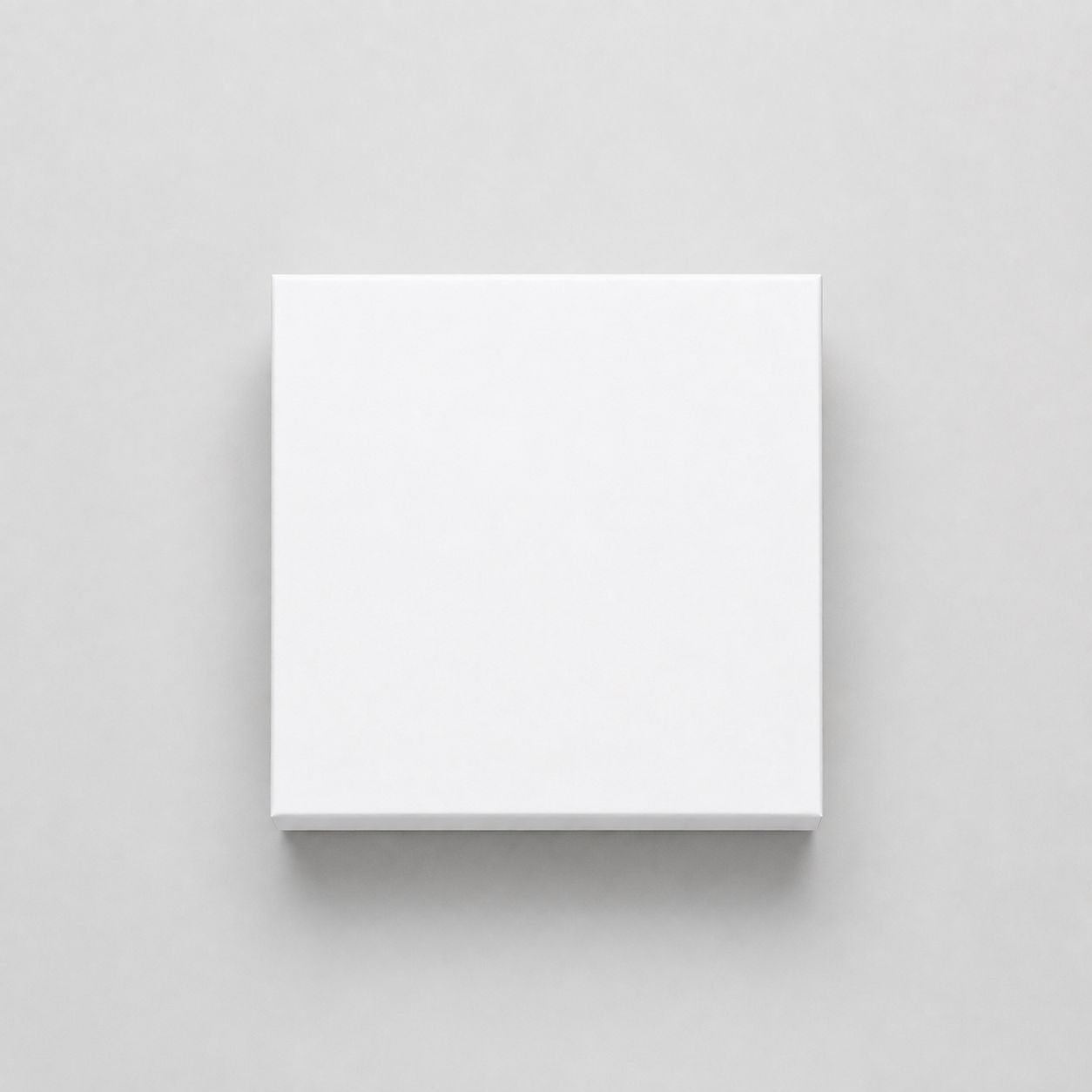 Plain white box photographed from directly above