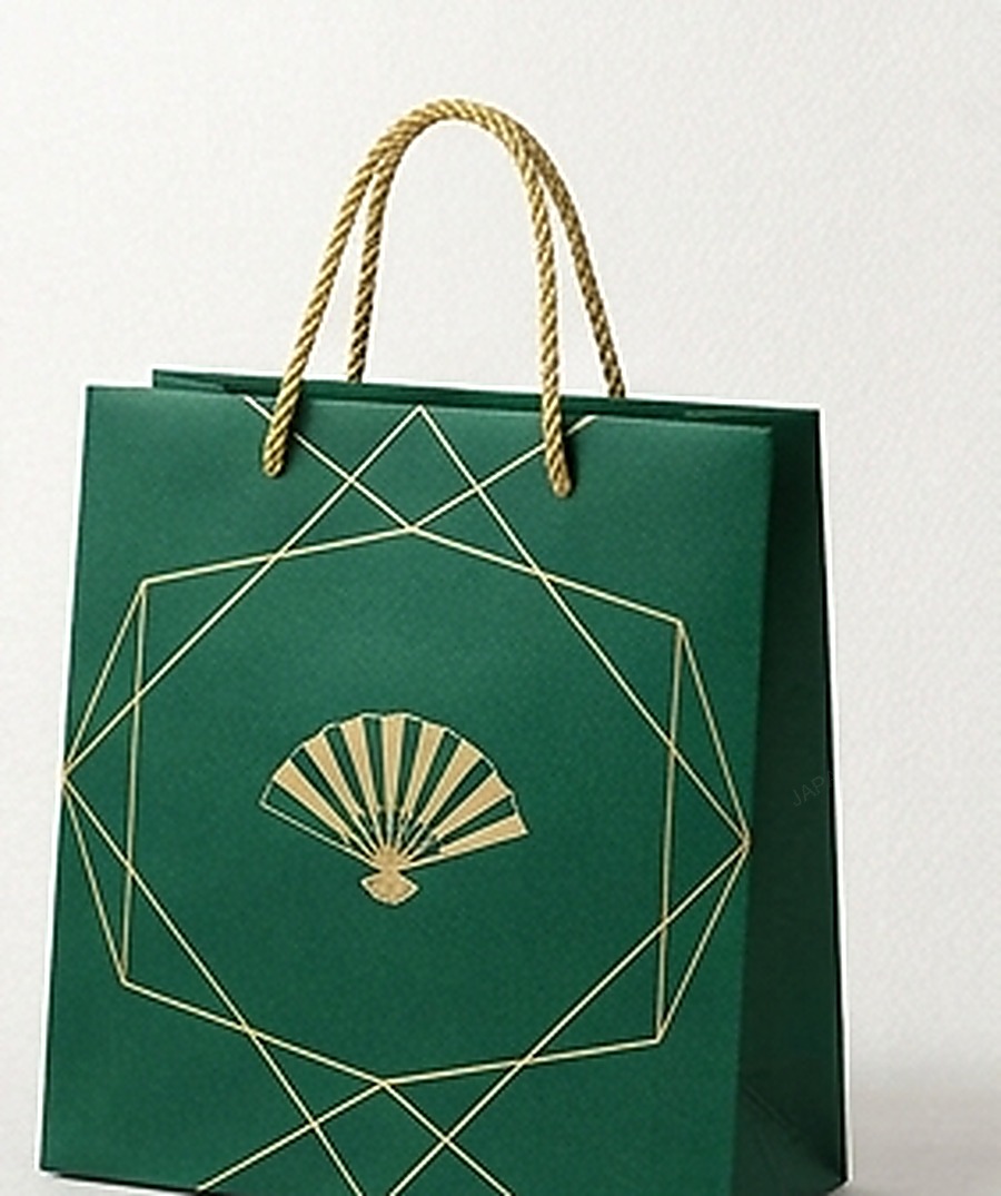 緑×金 扇柄のデザイン例